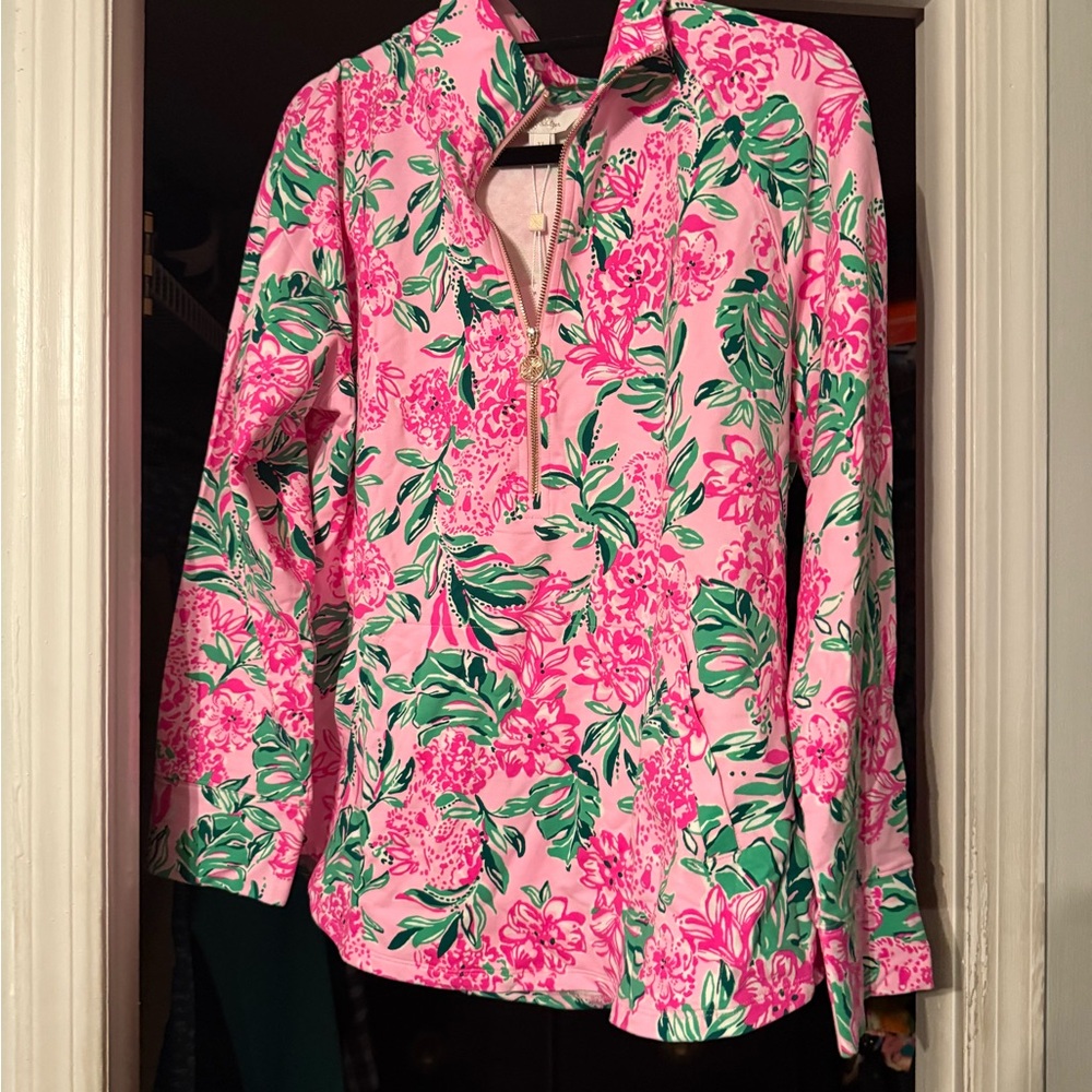 Floral Pink and Green Women's Top